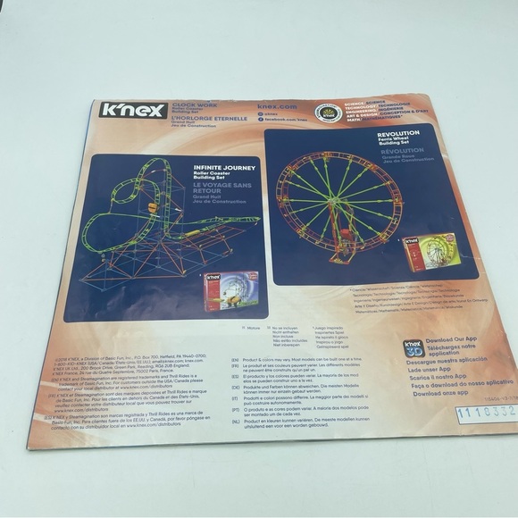 K'Nex Roller Coaster Clock Work Supersonic Swirl Instruction Manuals 13410 15406 - Picture 7 of 7